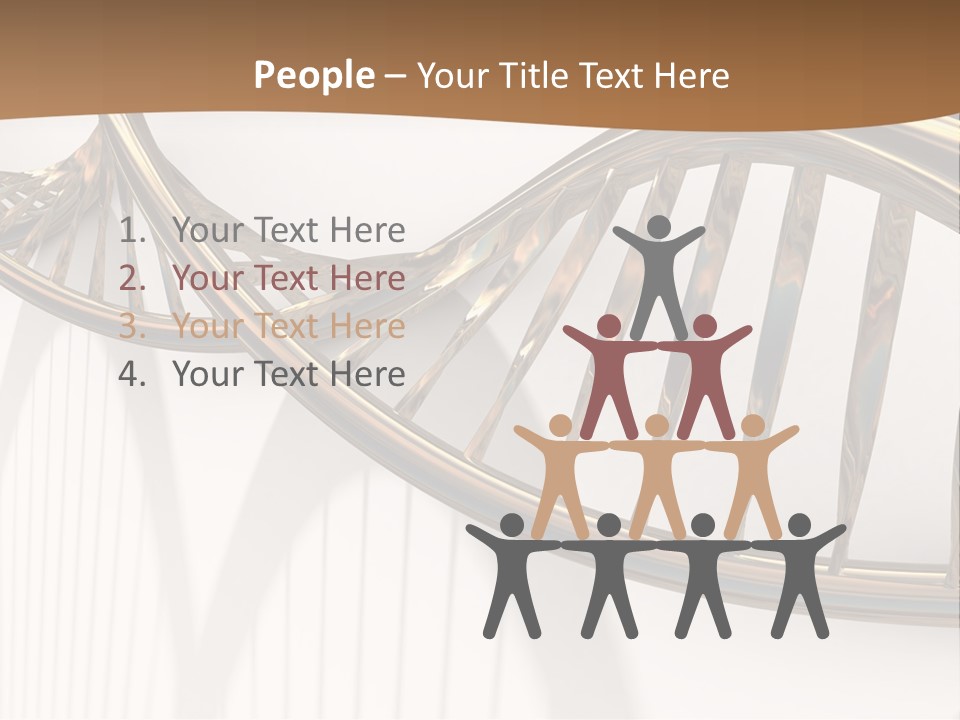 Dna Structure Model On White Surface PowerPoint Template