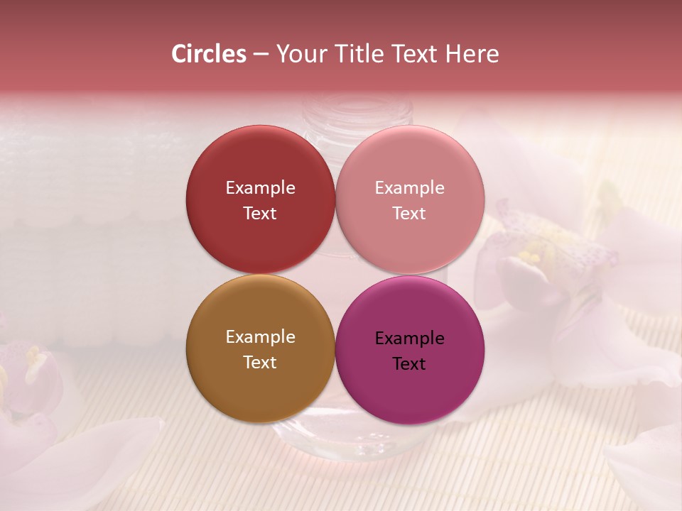 A Bottle Of Perfume Next To A Towel And Flowers PowerPoint Template