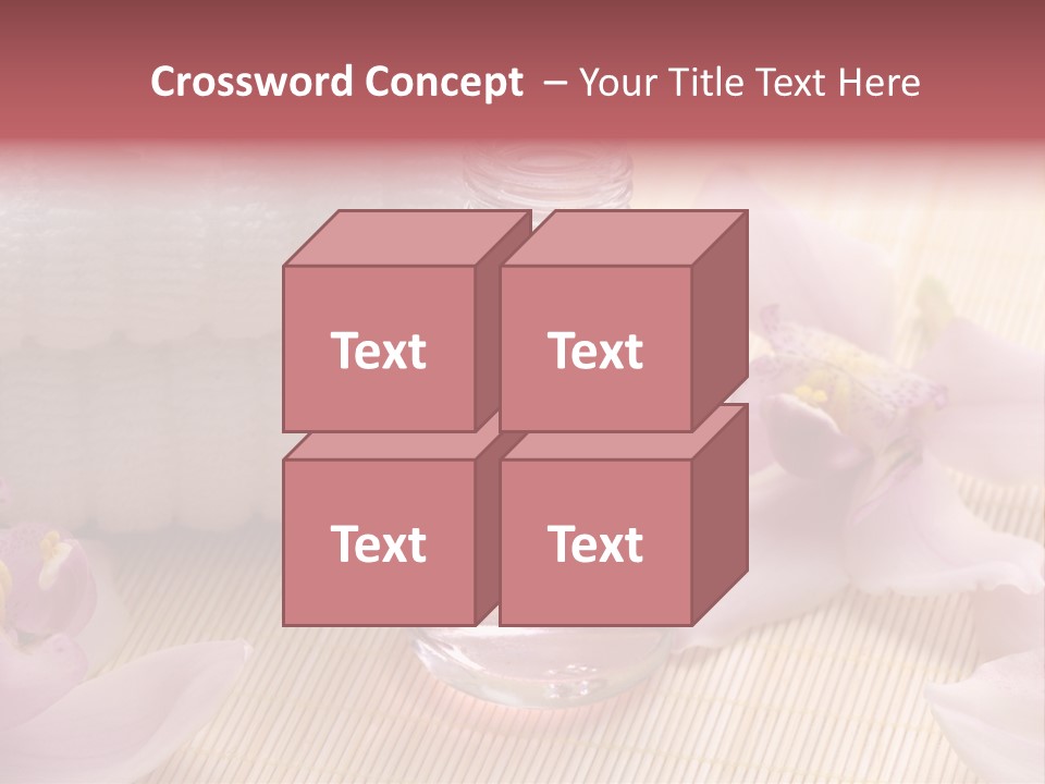 A Bottle Of Perfume Next To A Towel And Flowers PowerPoint Template