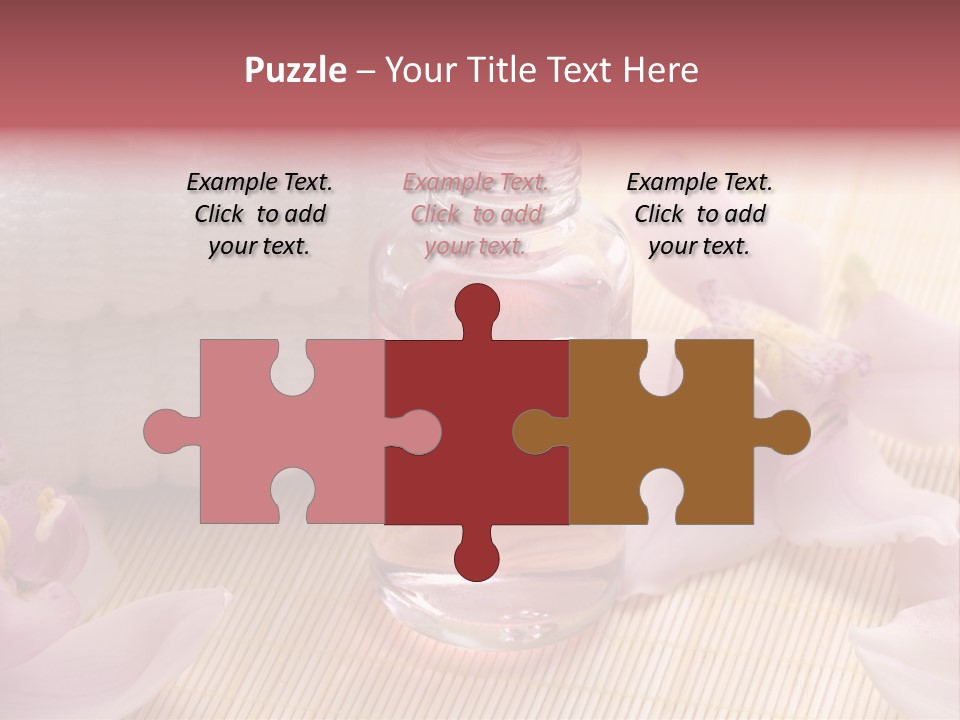 A Bottle Of Perfume Next To A Towel And Flowers PowerPoint Template