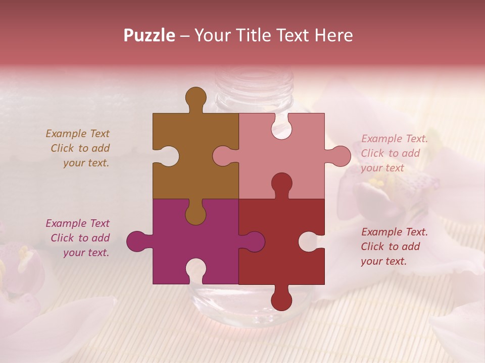 A Bottle Of Perfume Next To A Towel And Flowers PowerPoint Template