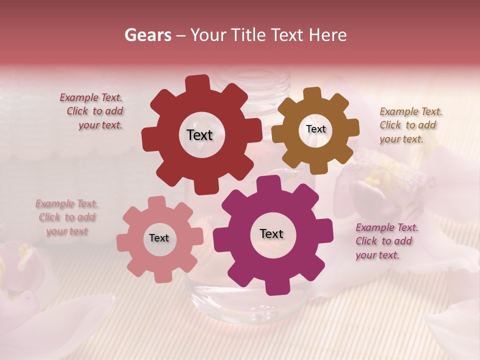 A Bottle Of Perfume Next To A Towel And Flowers PowerPoint Template