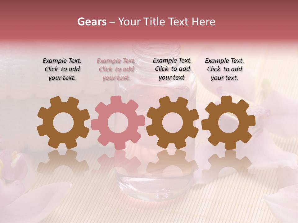 A Bottle Of Perfume Next To A Towel And Flowers PowerPoint Template