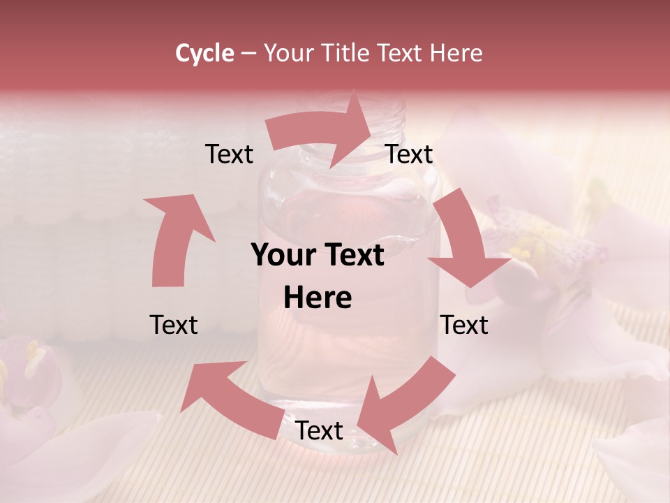 A Bottle Of Perfume Next To A Towel And Flowers PowerPoint Template