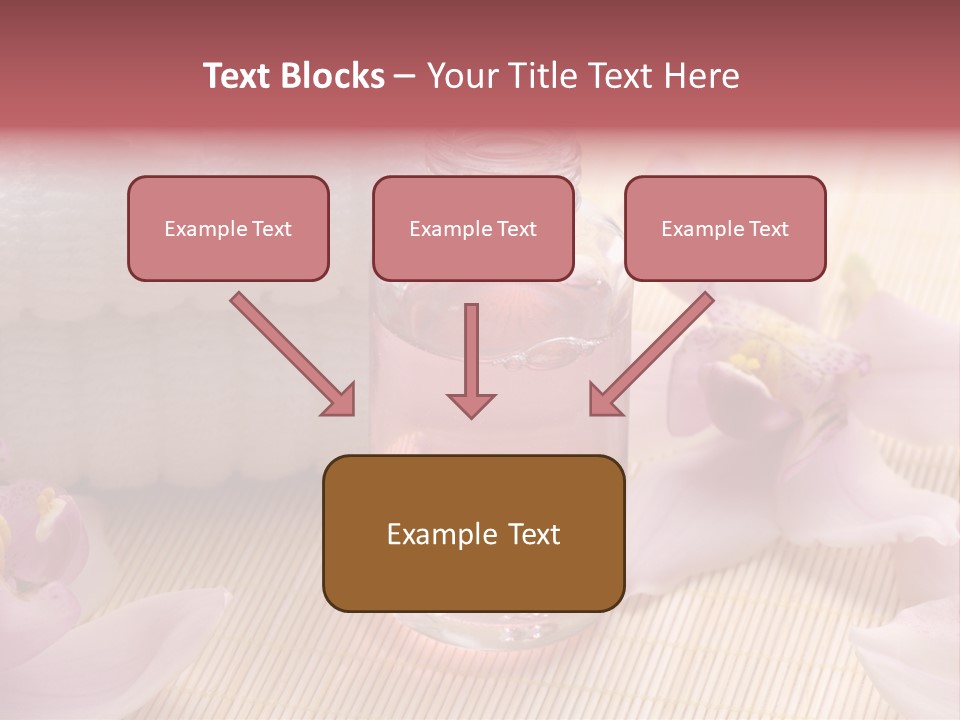 A Bottle Of Perfume Next To A Towel And Flowers PowerPoint Template