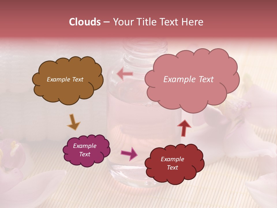 A Bottle Of Perfume Next To A Towel And Flowers PowerPoint Template