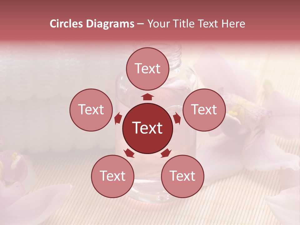 A Bottle Of Perfume Next To A Towel And Flowers PowerPoint Template