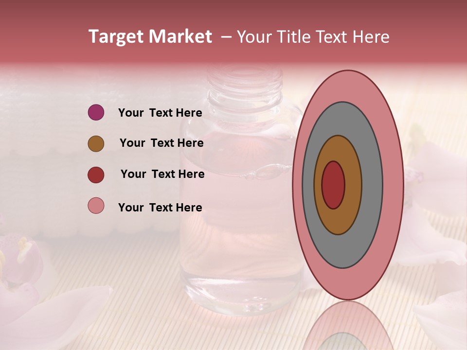 A Bottle Of Perfume Next To A Towel And Flowers PowerPoint Template