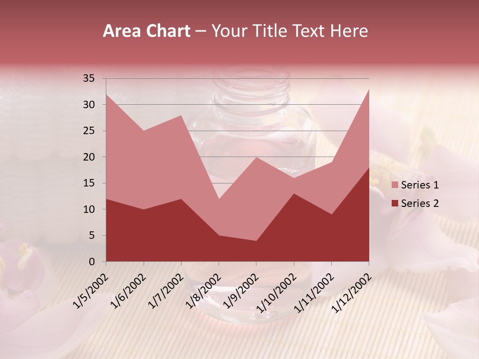 A Bottle Of Perfume Next To A Towel And Flowers PowerPoint Template