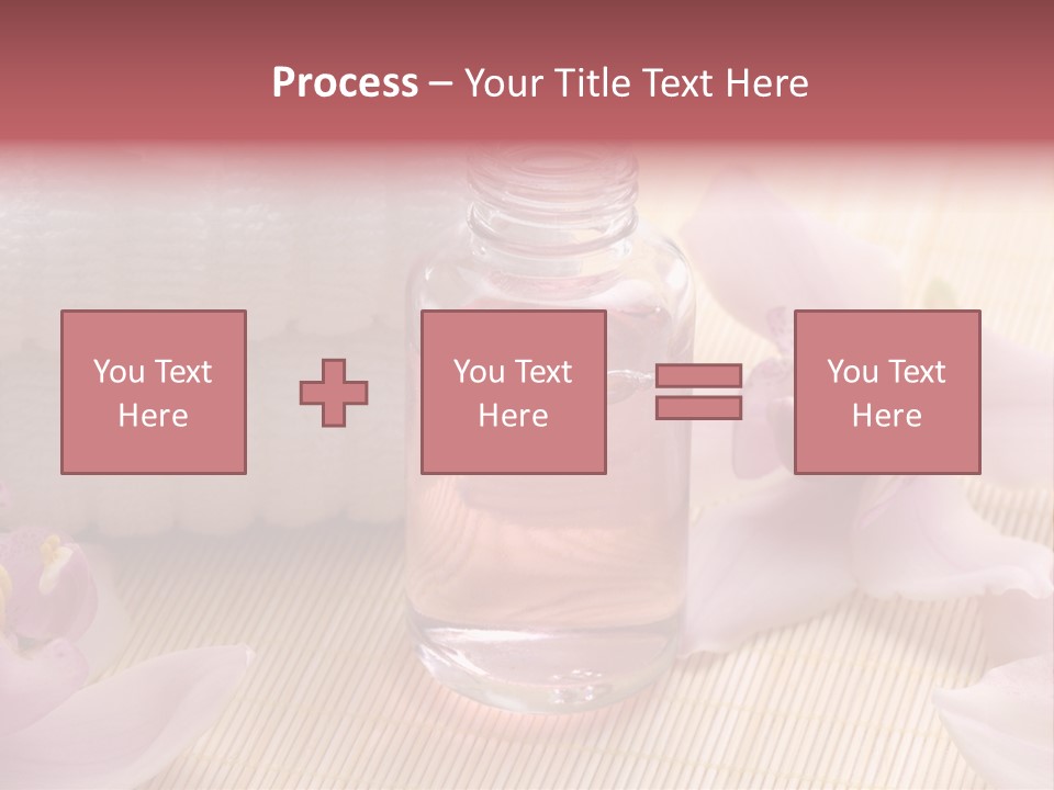 A Bottle Of Perfume Next To A Towel And Flowers PowerPoint Template