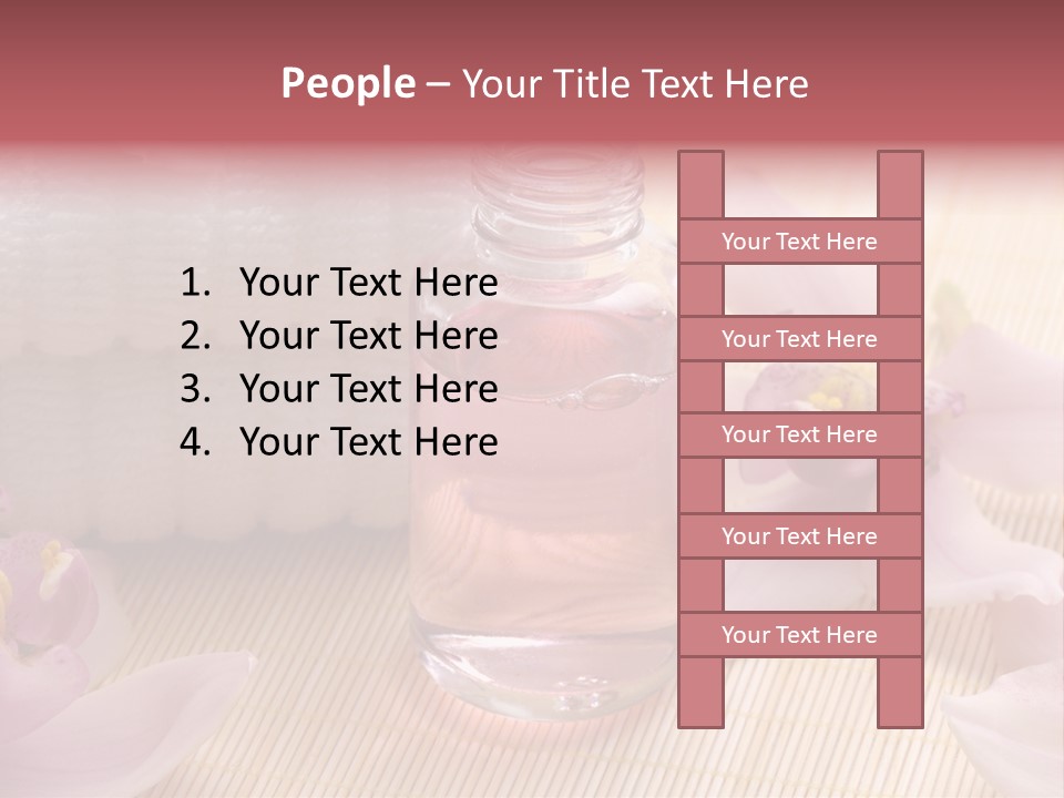 A Bottle Of Perfume Next To A Towel And Flowers PowerPoint Template