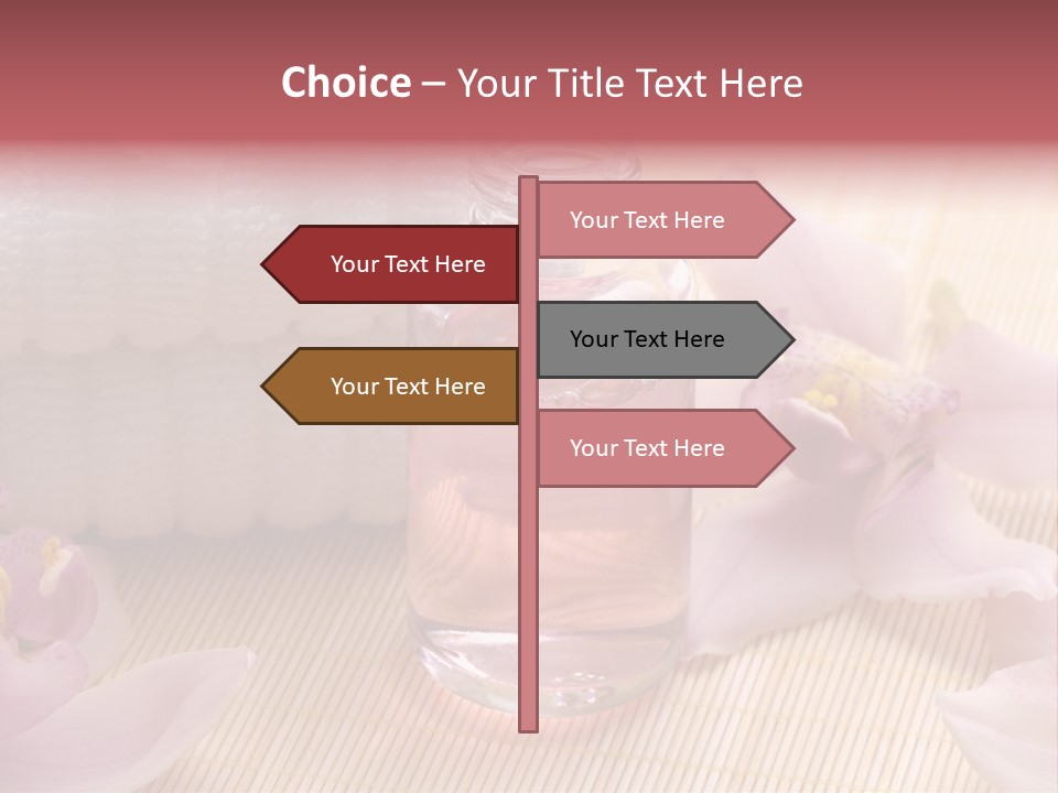 A Bottle Of Perfume Next To A Towel And Flowers PowerPoint Template