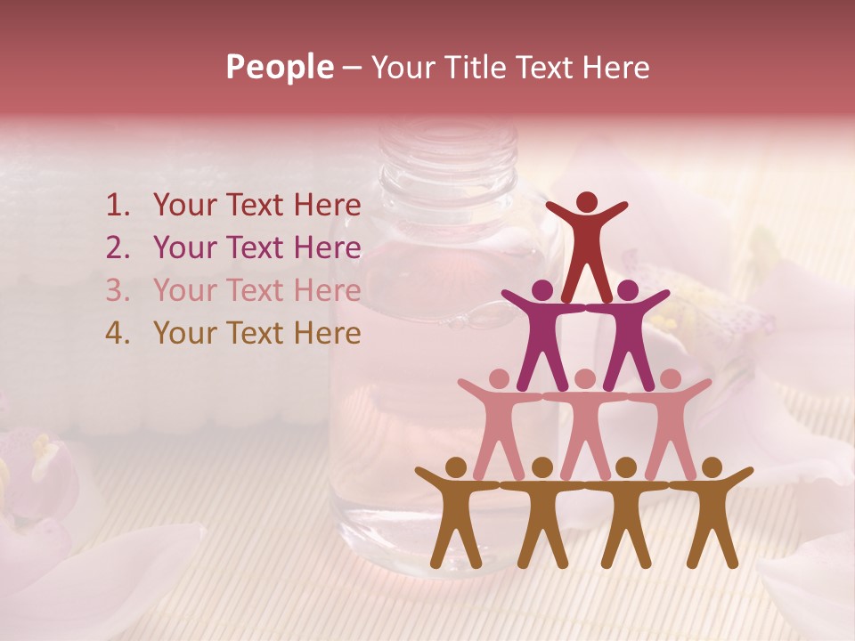 A Bottle Of Perfume Next To A Towel And Flowers PowerPoint Template