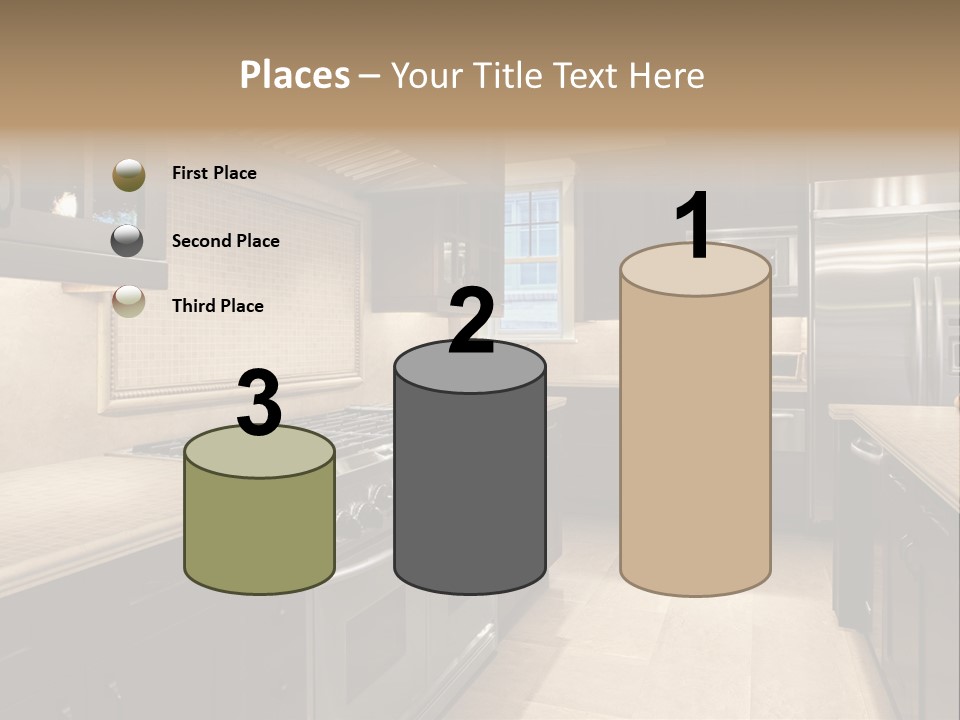 Luxury Kitchen With Granite Countertops PowerPoint Template