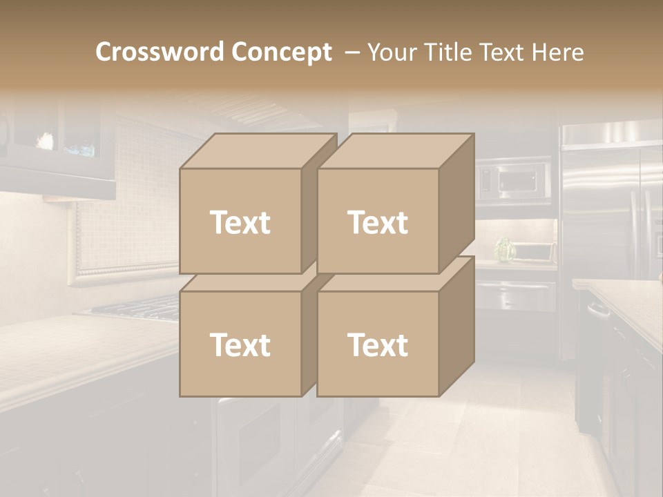 Luxury Kitchen With Granite Countertops PowerPoint Template