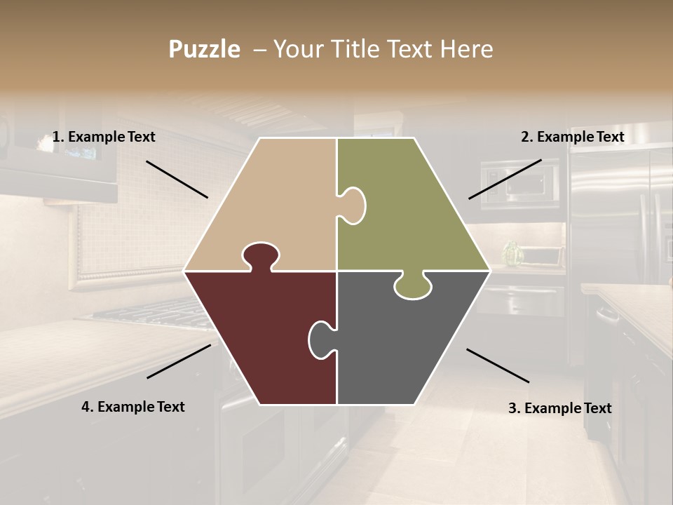 Luxury Kitchen With Granite Countertops PowerPoint Template