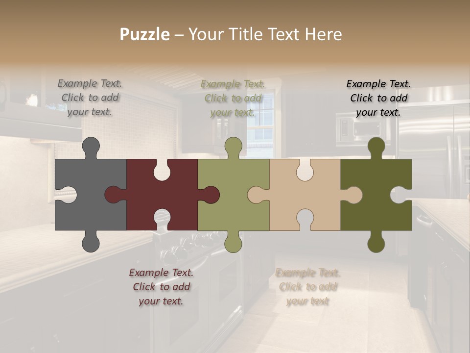 Luxury Kitchen With Granite Countertops PowerPoint Template