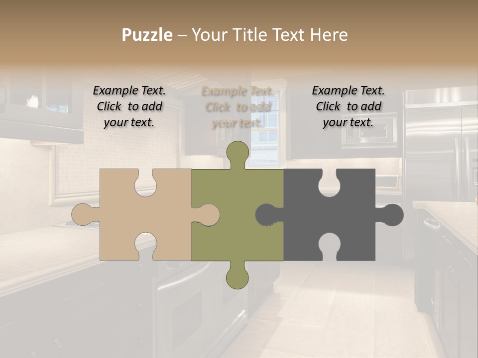 Luxury Kitchen With Granite Countertops PowerPoint Template