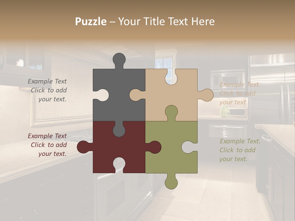 Luxury Kitchen With Granite Countertops PowerPoint Template