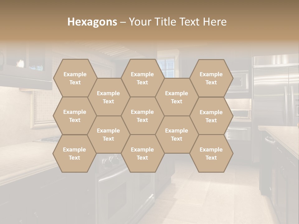 Luxury Kitchen With Granite Countertops PowerPoint Template