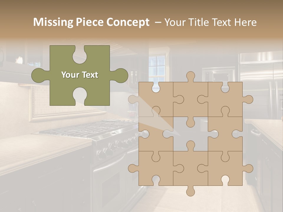 Luxury Kitchen With Granite Countertops PowerPoint Template