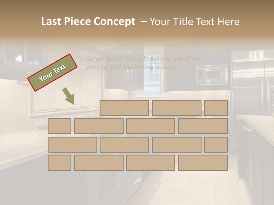 Luxury Kitchen With Granite Countertops PowerPoint Template