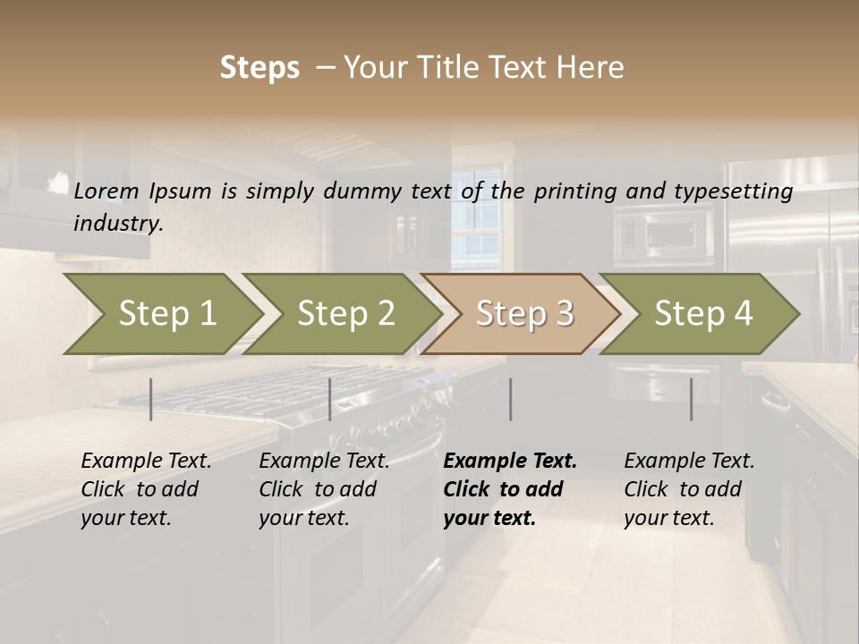 Luxury Kitchen With Granite Countertops PowerPoint Template