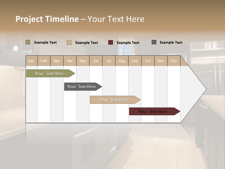 Luxury Kitchen With Granite Countertops PowerPoint Template