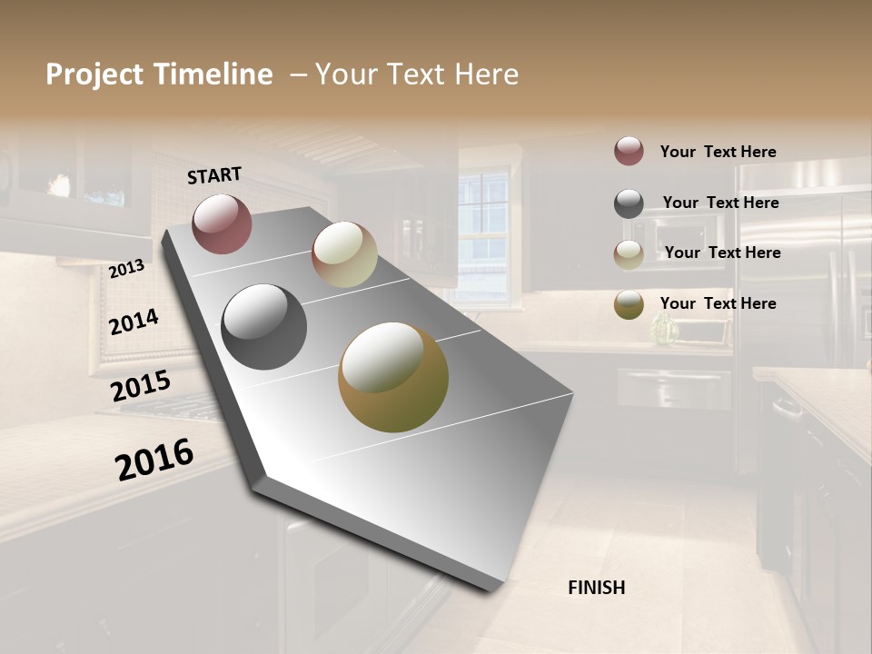 Luxury Kitchen With Granite Countertops PowerPoint Template