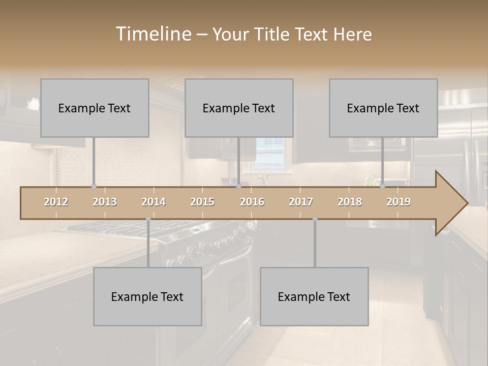 Luxury Kitchen With Granite Countertops PowerPoint Template