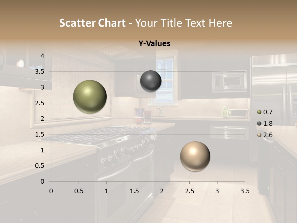 Luxury Kitchen With Granite Countertops PowerPoint Template