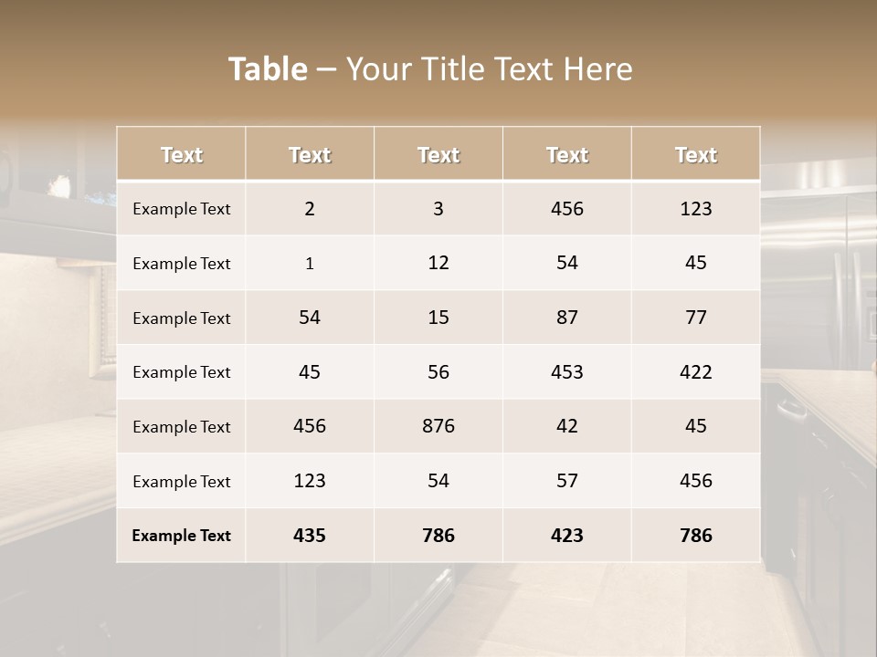 Luxury Kitchen With Granite Countertops PowerPoint Template