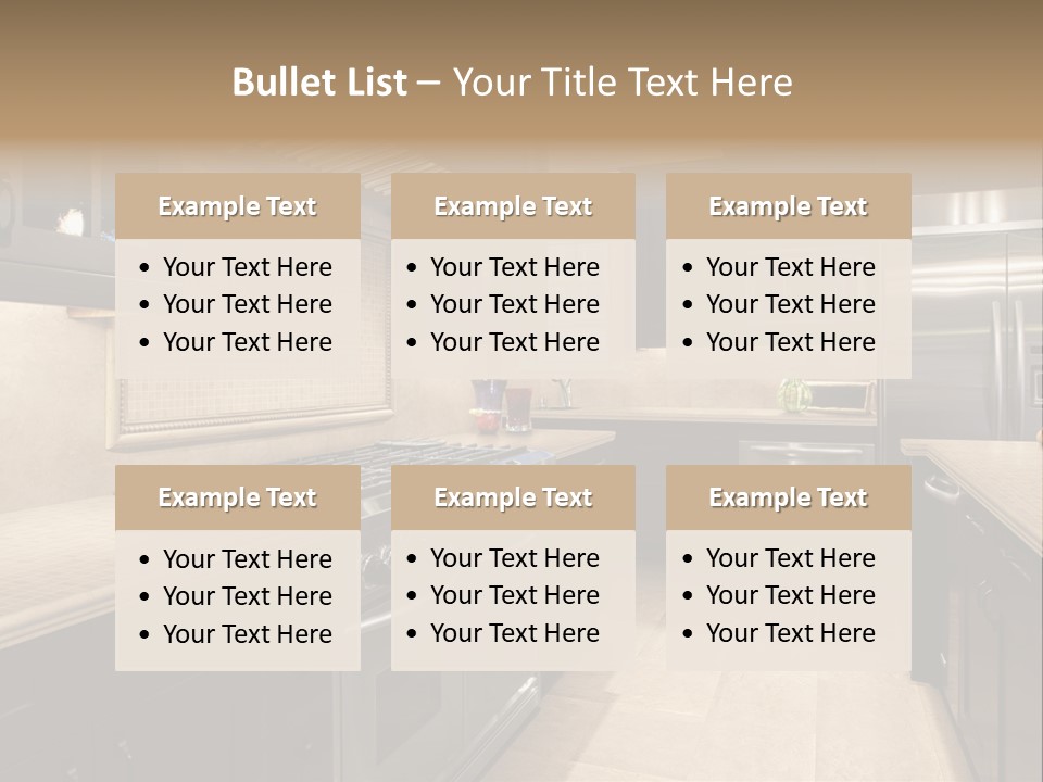 Luxury Kitchen With Granite Countertops PowerPoint Template