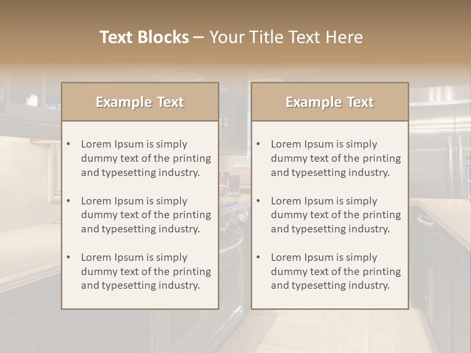 Luxury Kitchen With Granite Countertops PowerPoint Template