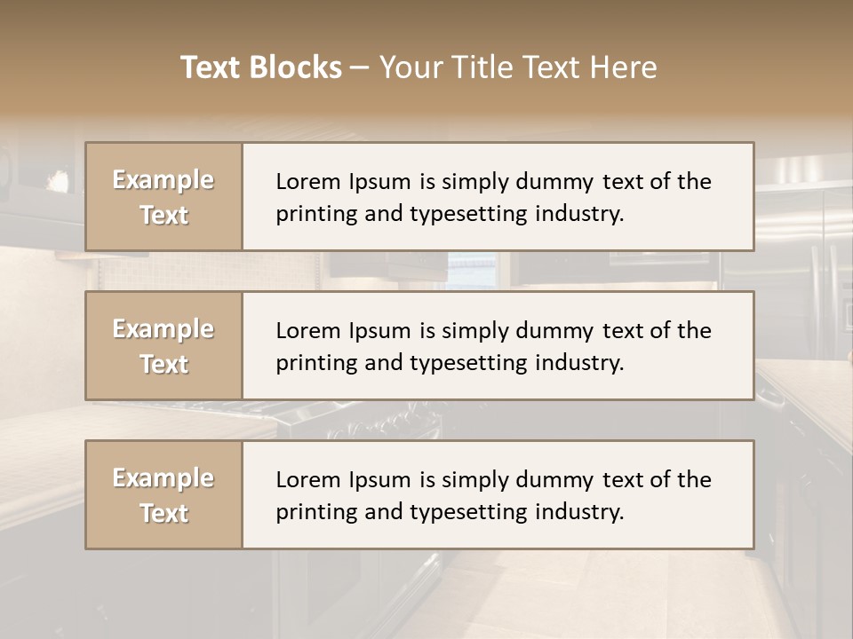 Luxury Kitchen With Granite Countertops PowerPoint Template