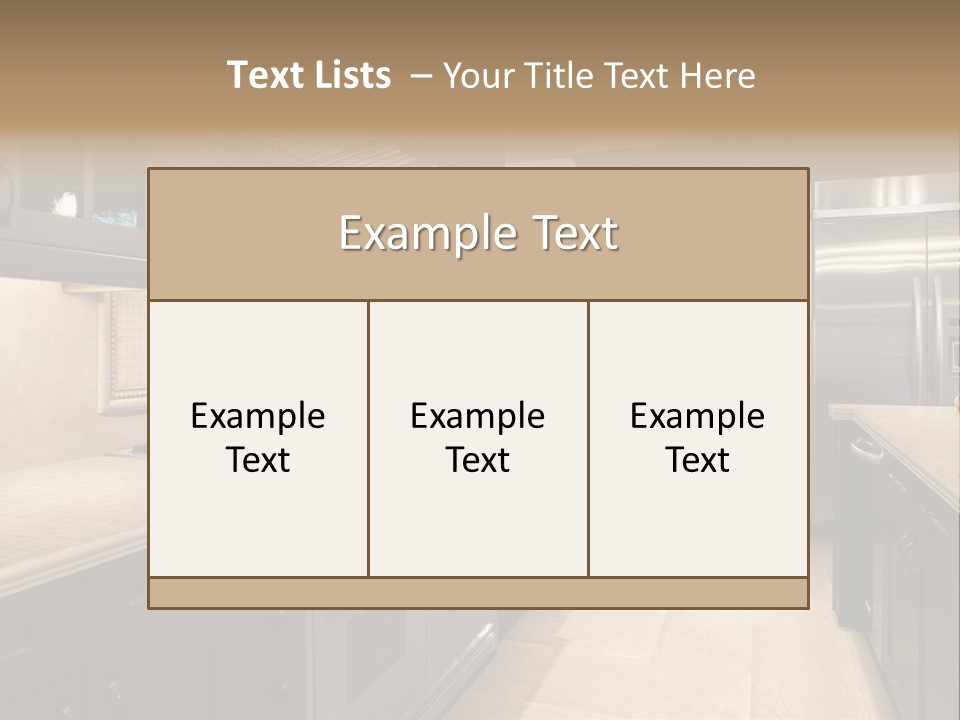 Luxury Kitchen With Granite Countertops PowerPoint Template