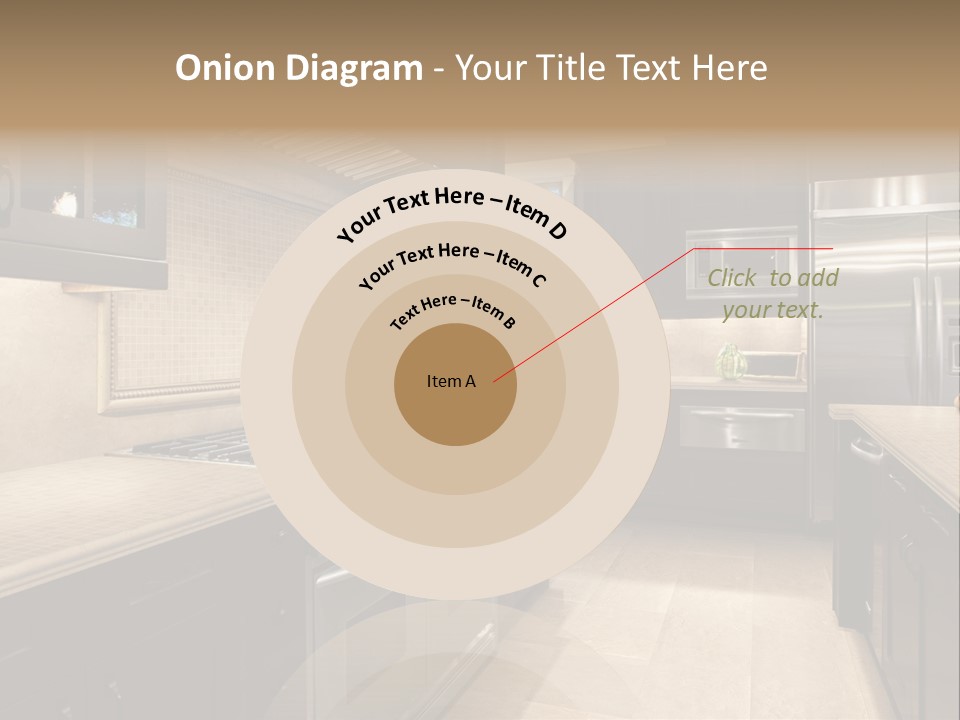 Luxury Kitchen With Granite Countertops PowerPoint Template