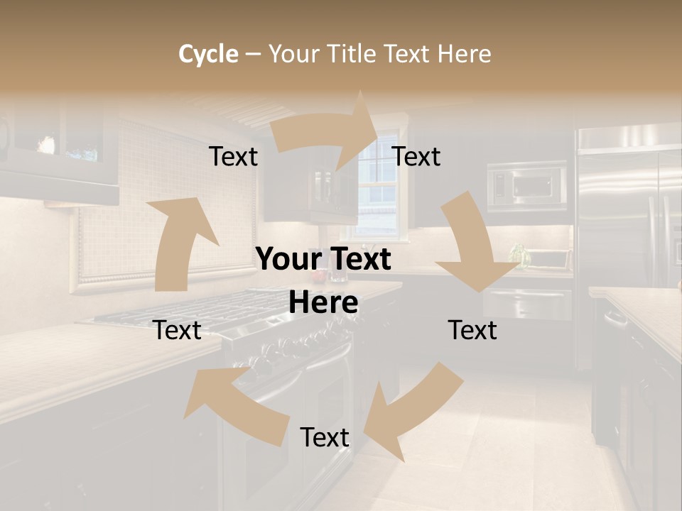 Luxury Kitchen With Granite Countertops PowerPoint Template