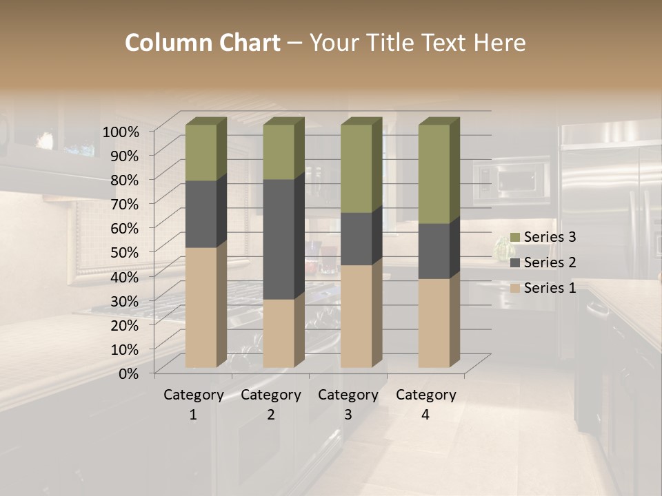 Luxury Kitchen With Granite Countertops PowerPoint Template