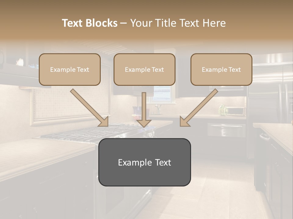 Luxury Kitchen With Granite Countertops PowerPoint Template