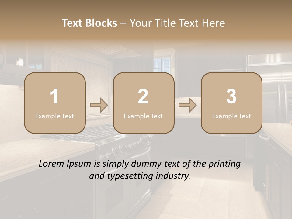 Luxury Kitchen With Granite Countertops PowerPoint Template