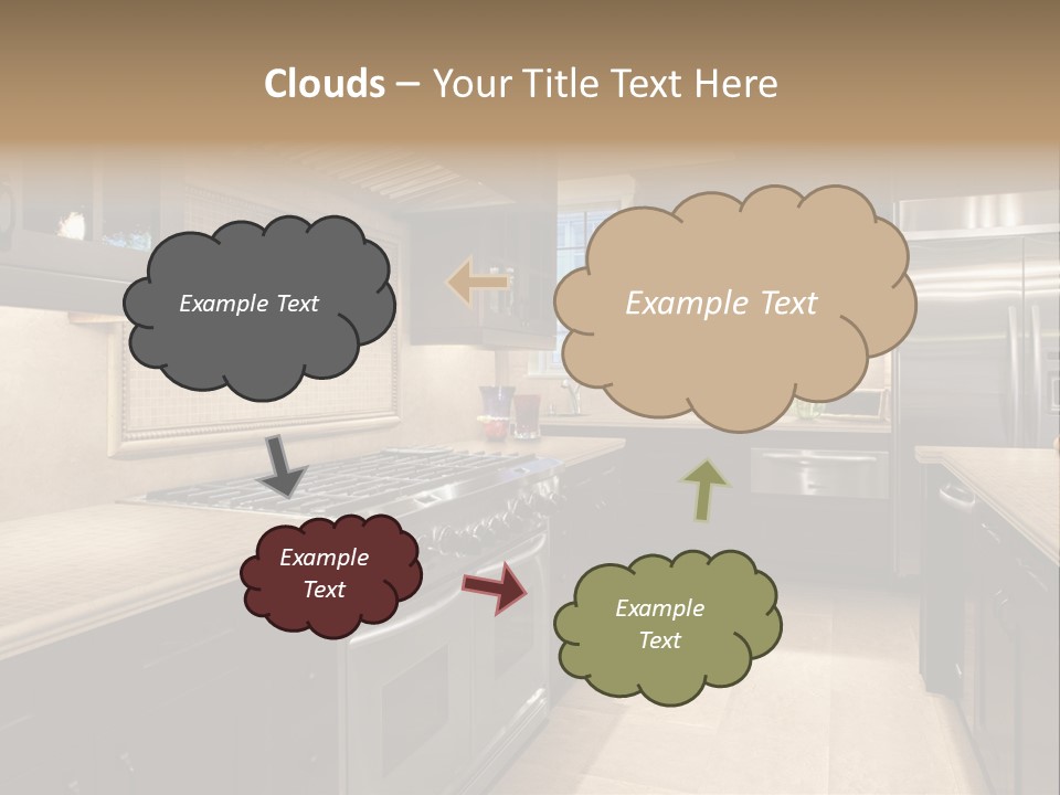 Luxury Kitchen With Granite Countertops PowerPoint Template