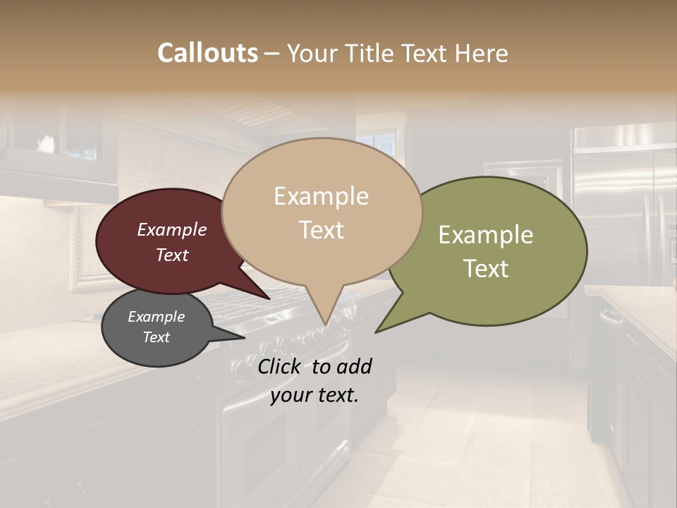 Luxury Kitchen With Granite Countertops PowerPoint Template