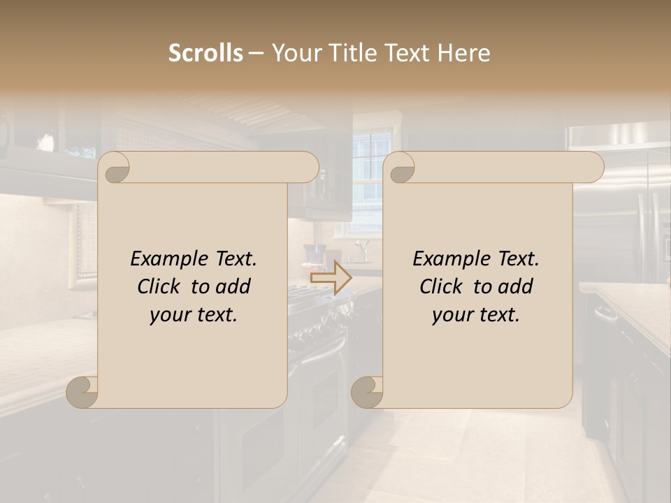 Luxury Kitchen With Granite Countertops PowerPoint Template