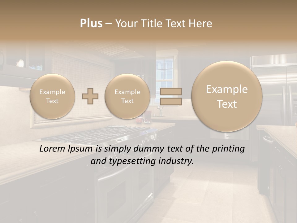 Luxury Kitchen With Granite Countertops PowerPoint Template