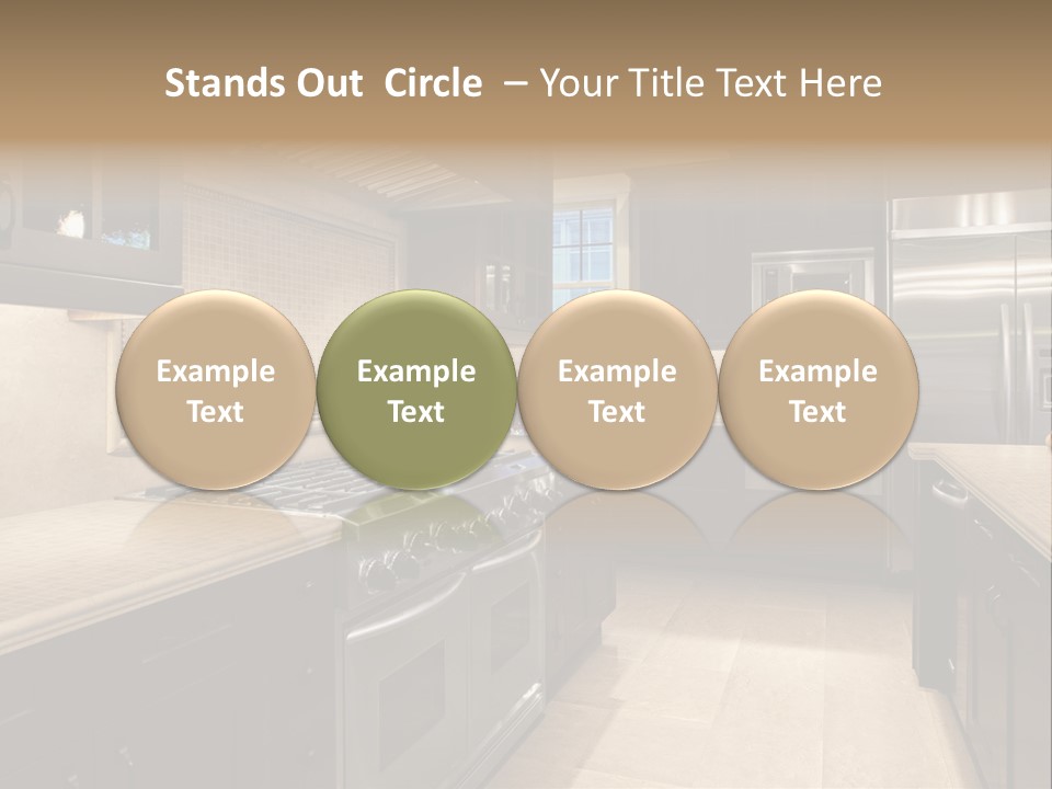 Luxury Kitchen With Granite Countertops PowerPoint Template