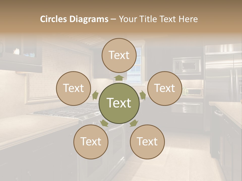 Luxury Kitchen With Granite Countertops PowerPoint Template