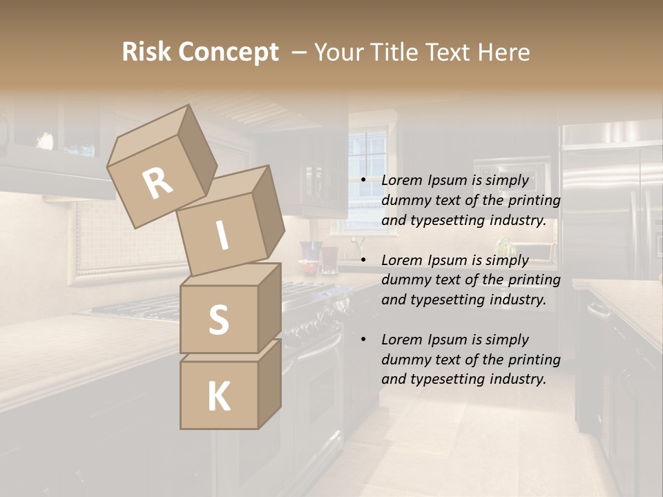 Luxury Kitchen With Granite Countertops PowerPoint Template