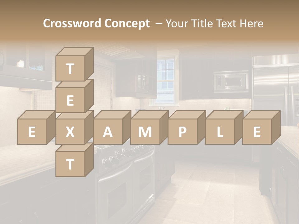 Luxury Kitchen With Granite Countertops PowerPoint Template