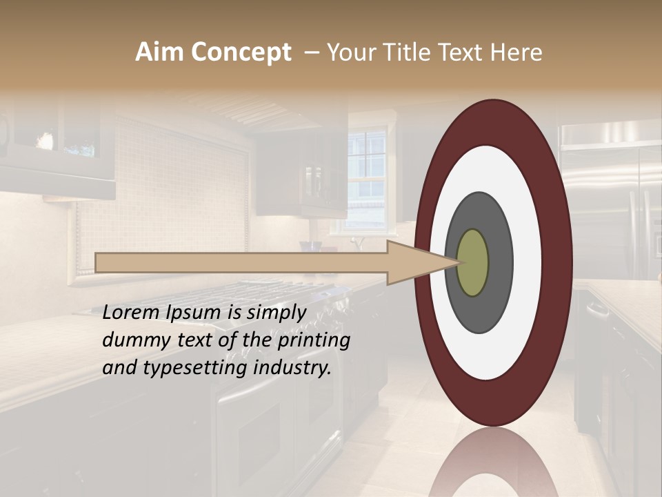 Luxury Kitchen With Granite Countertops PowerPoint Template